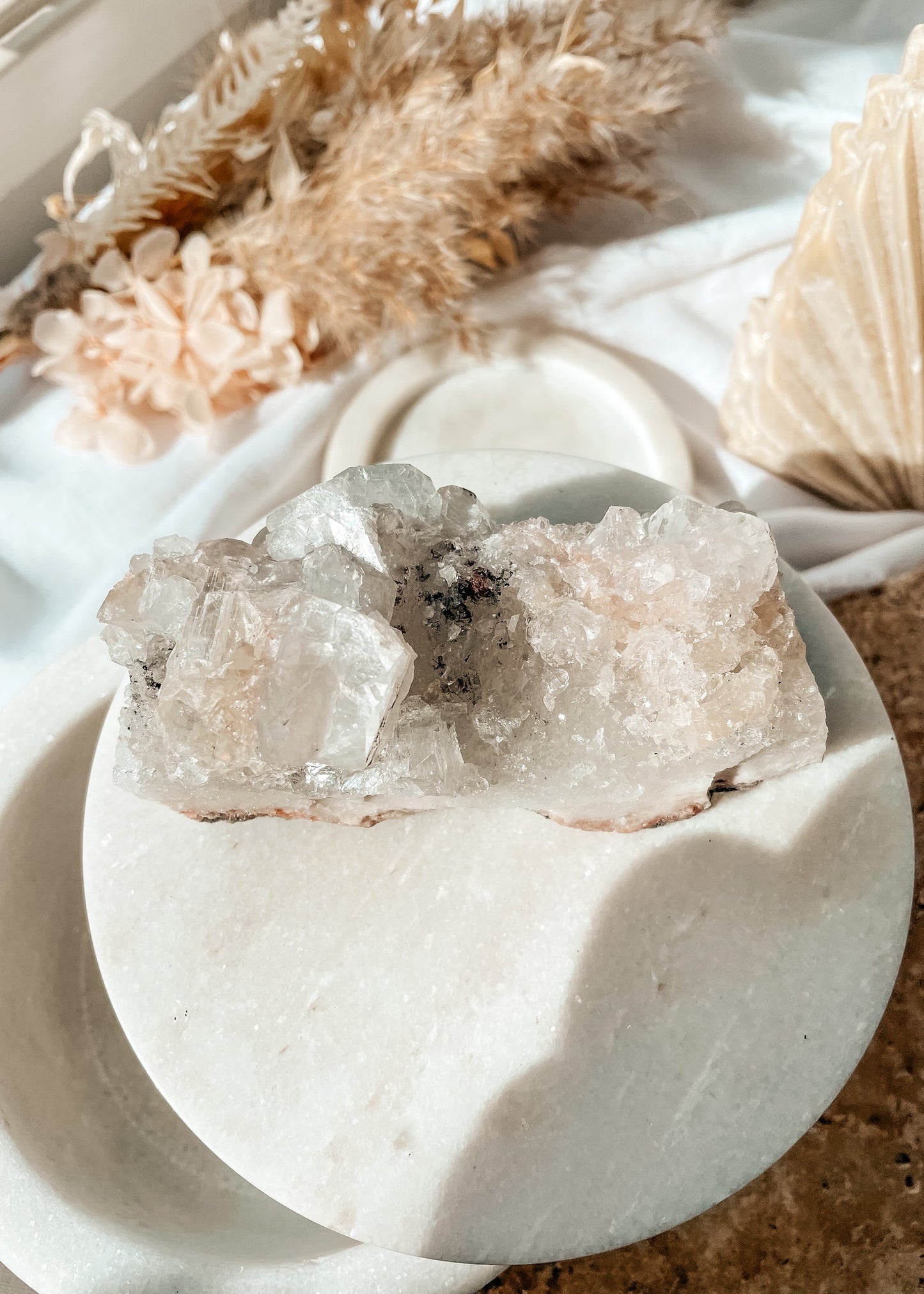 Pink Apophyllite & Stilbite Cluster