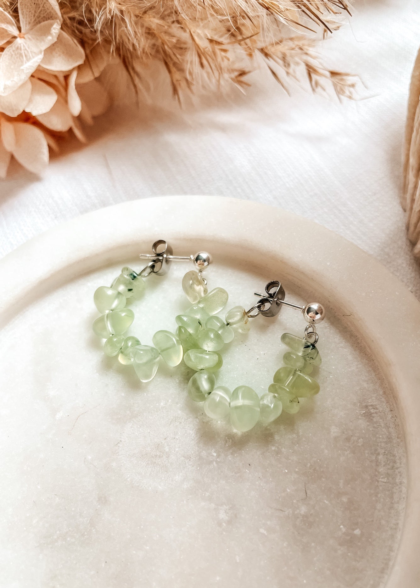 Prehnite Earring