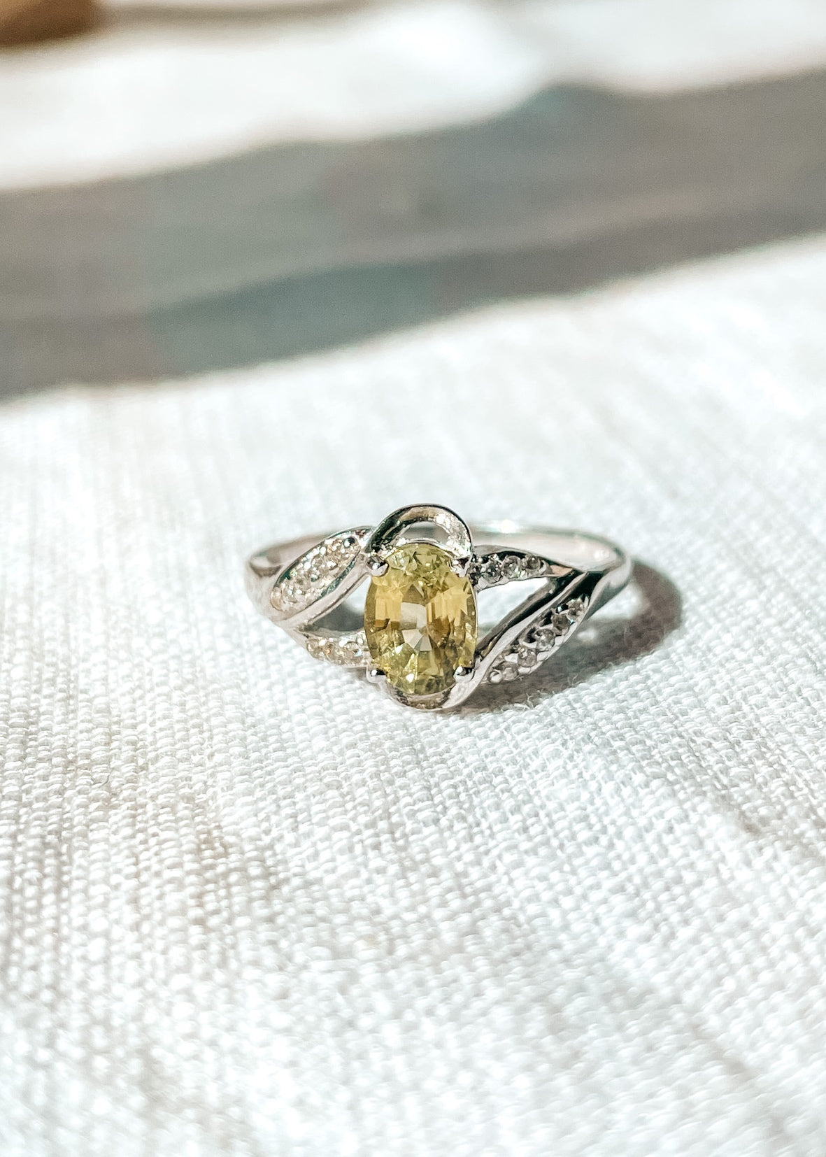 Yellow Sapphire Ring Sterling Silver