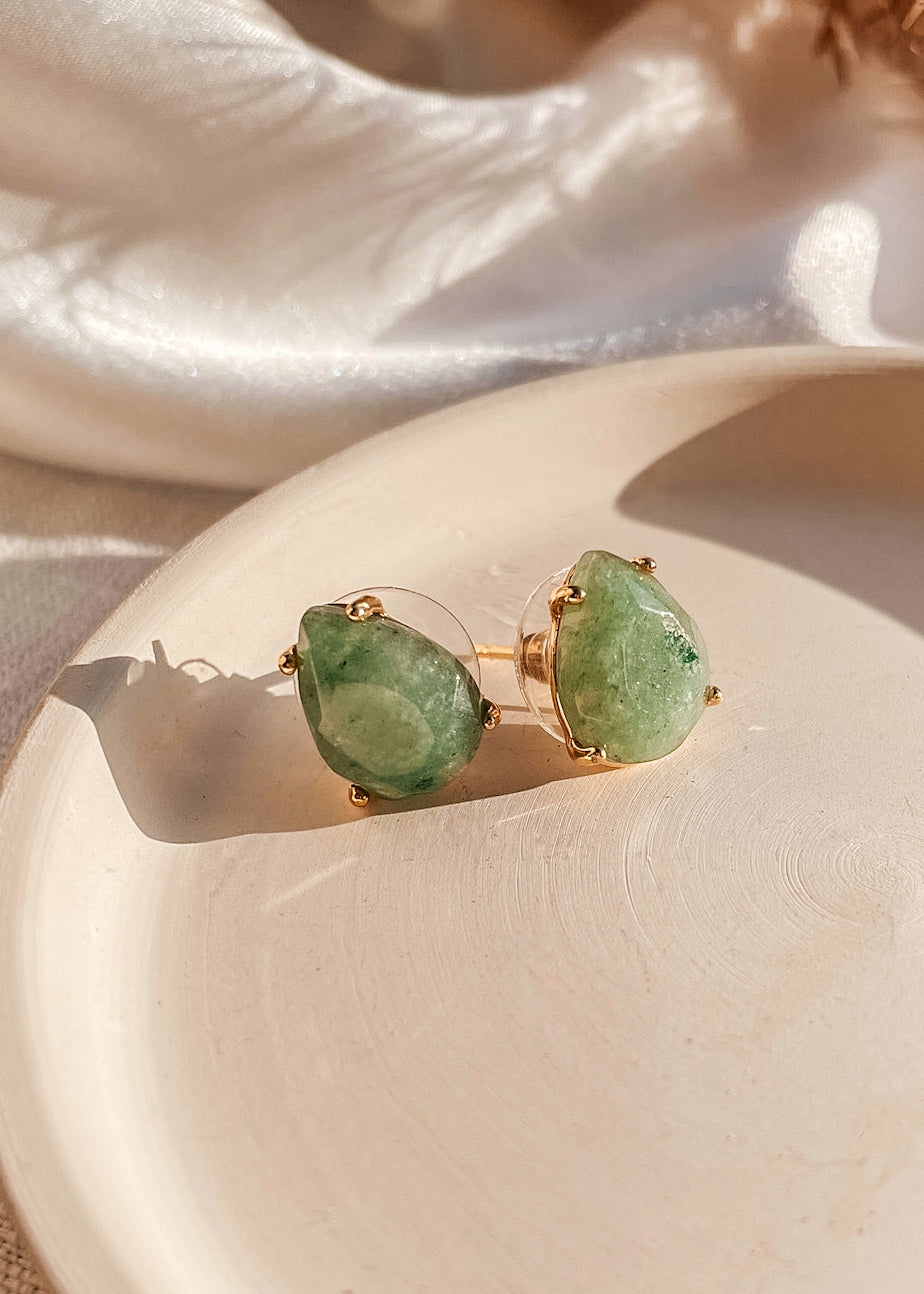 Gemstone Drop Studs