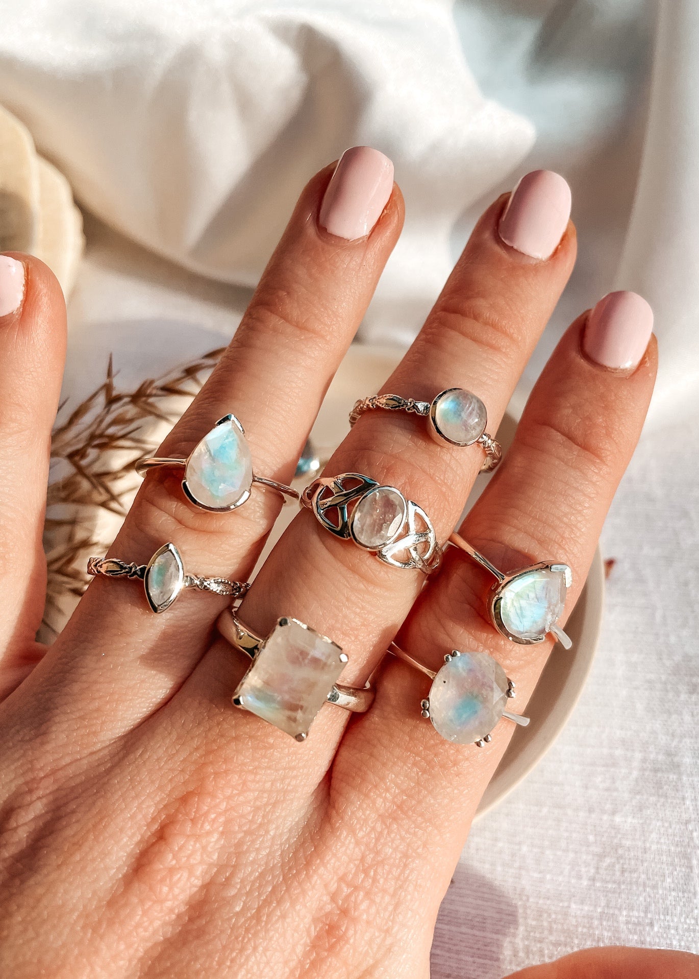 Melody Round Moonstone Ring