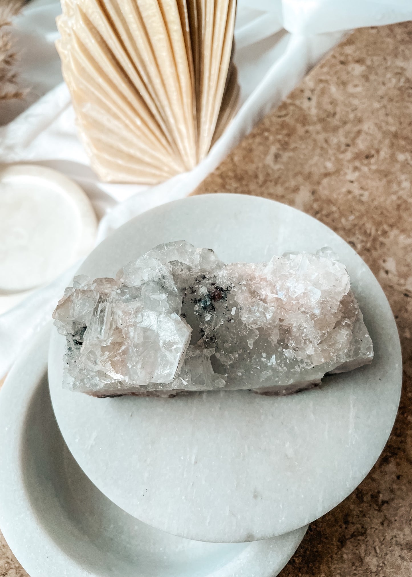 Pink Apophyllite & Stilbite Cluster