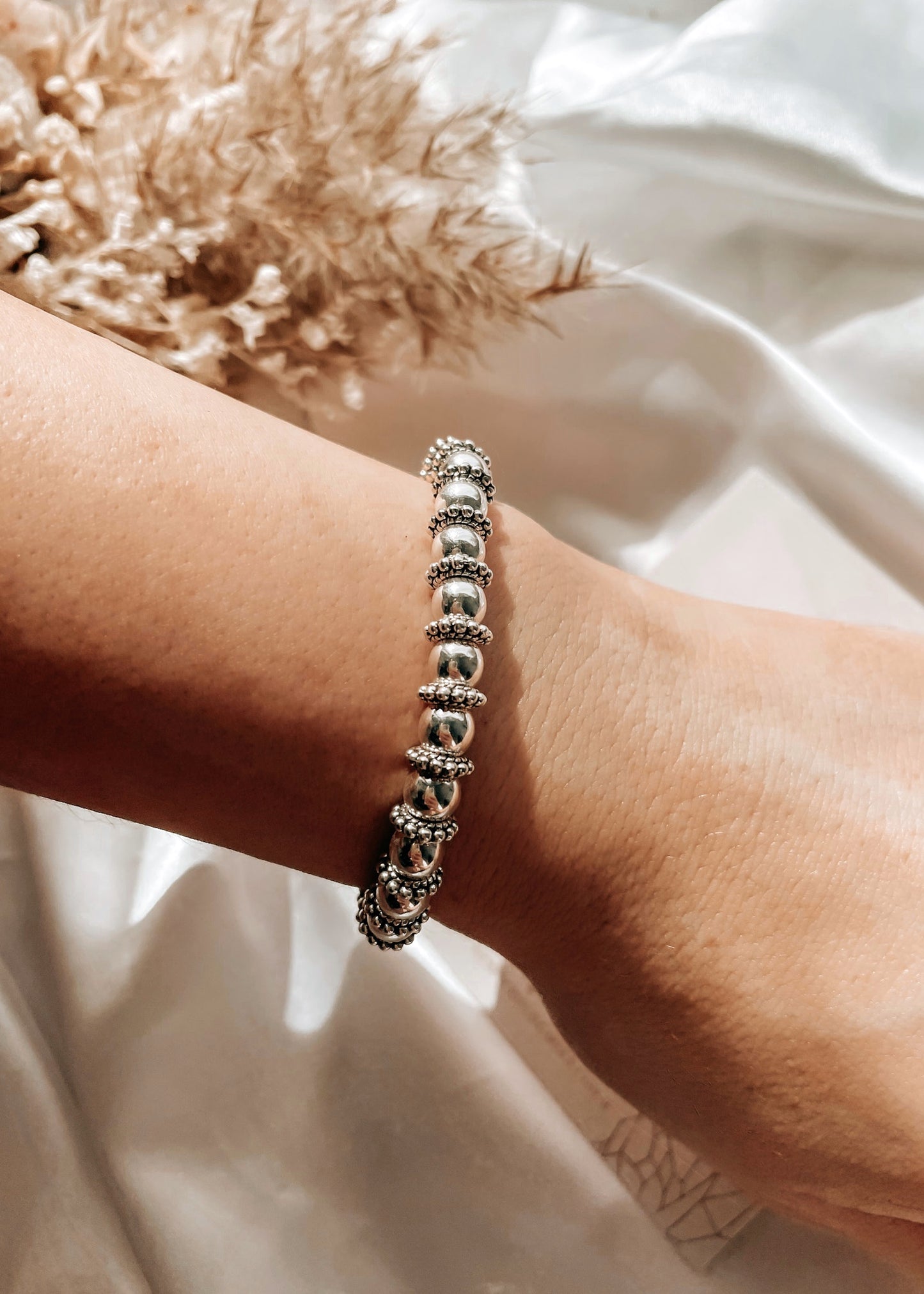 Silver Hematite Stacking Bracelet