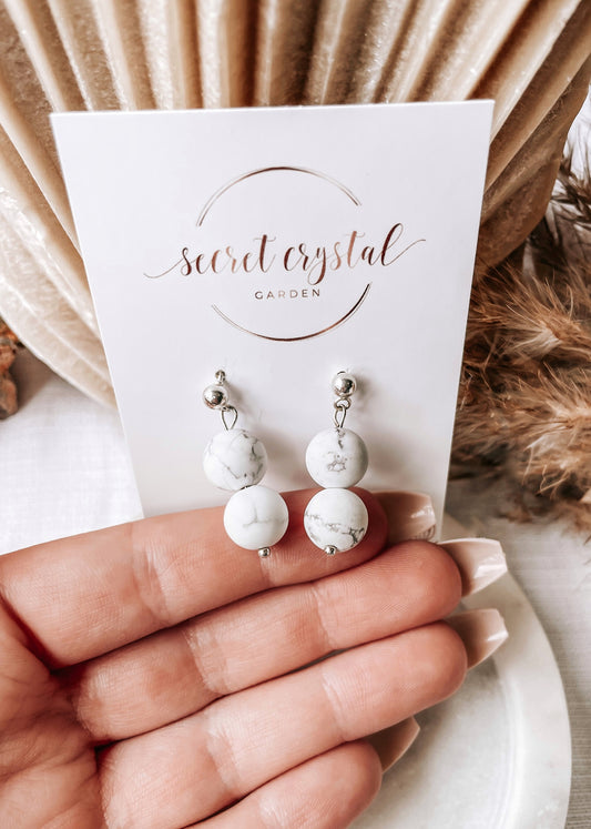 Howlite Double Earring