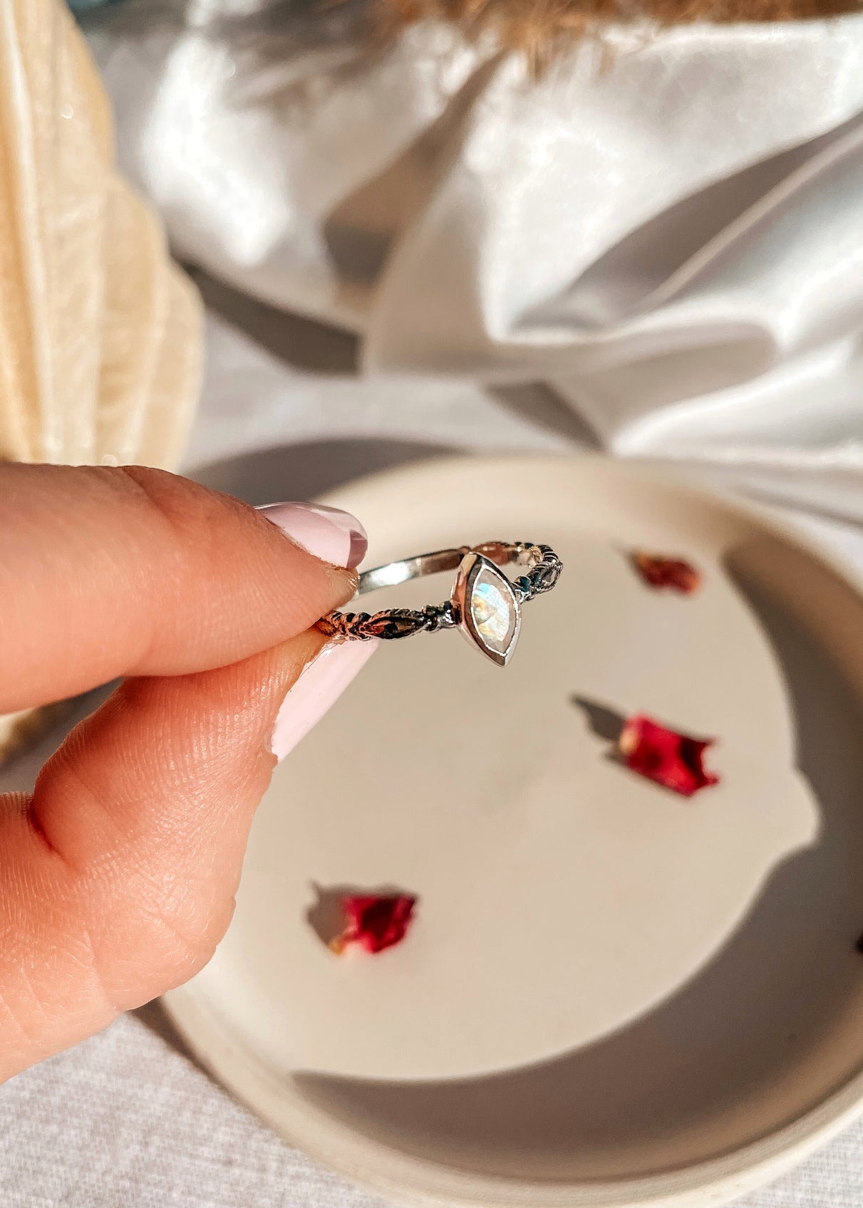 Elestial Moonstone Dainty Ring