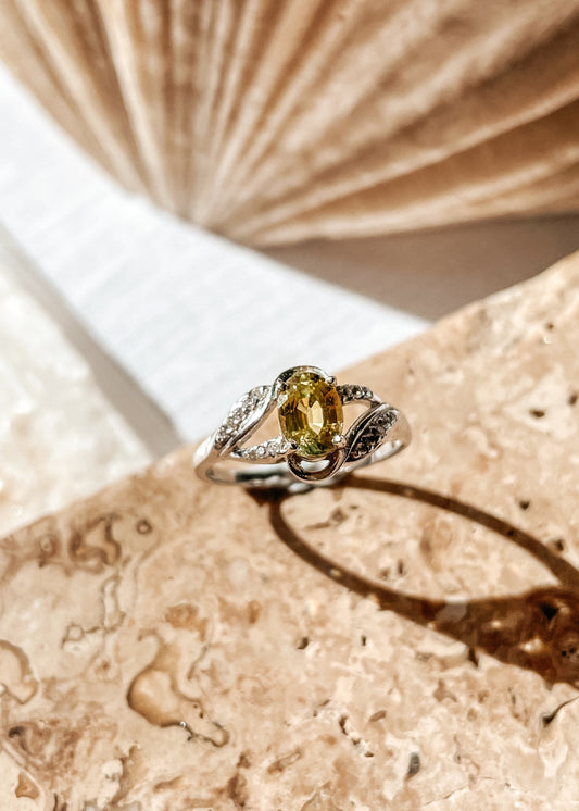 Yellow Sapphire Ring Sterling Silver