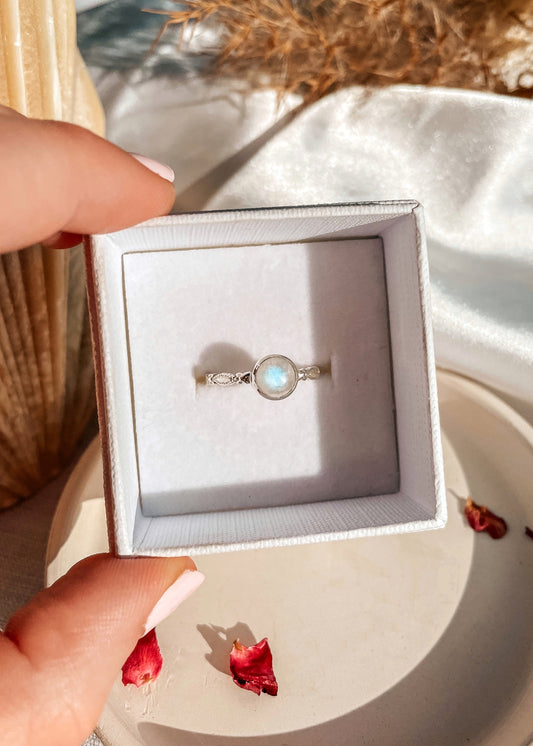 Melody Round Moonstone Ring