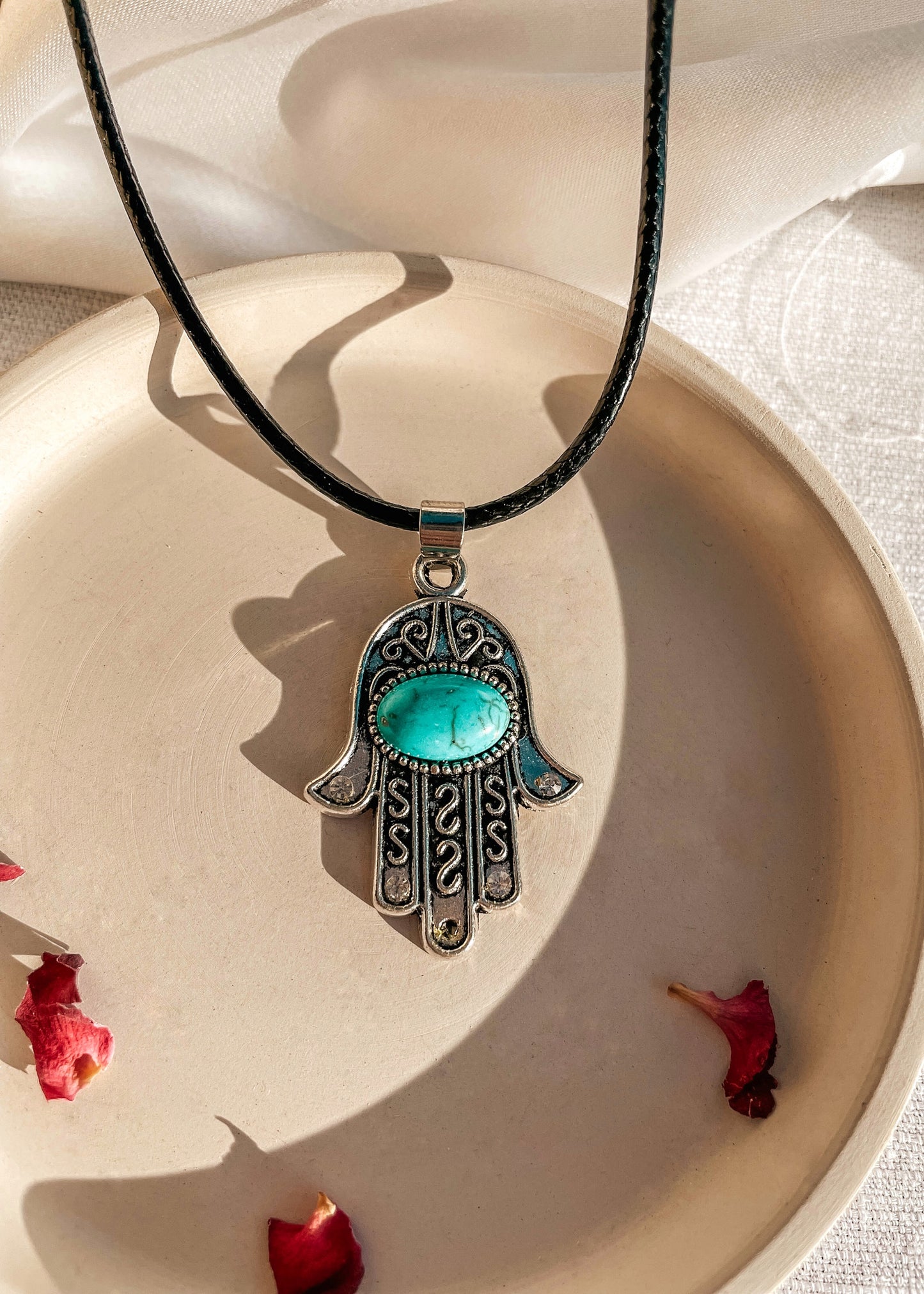 Turquoise Hamsa Hand Necklace