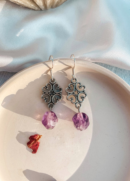 Amethyst Filigree Earring