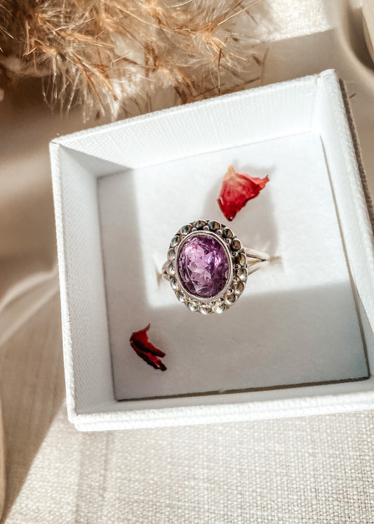 Amethyst Faceted Oval Ring