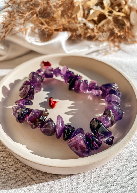 Amethyst Chunky Chip Bracelet