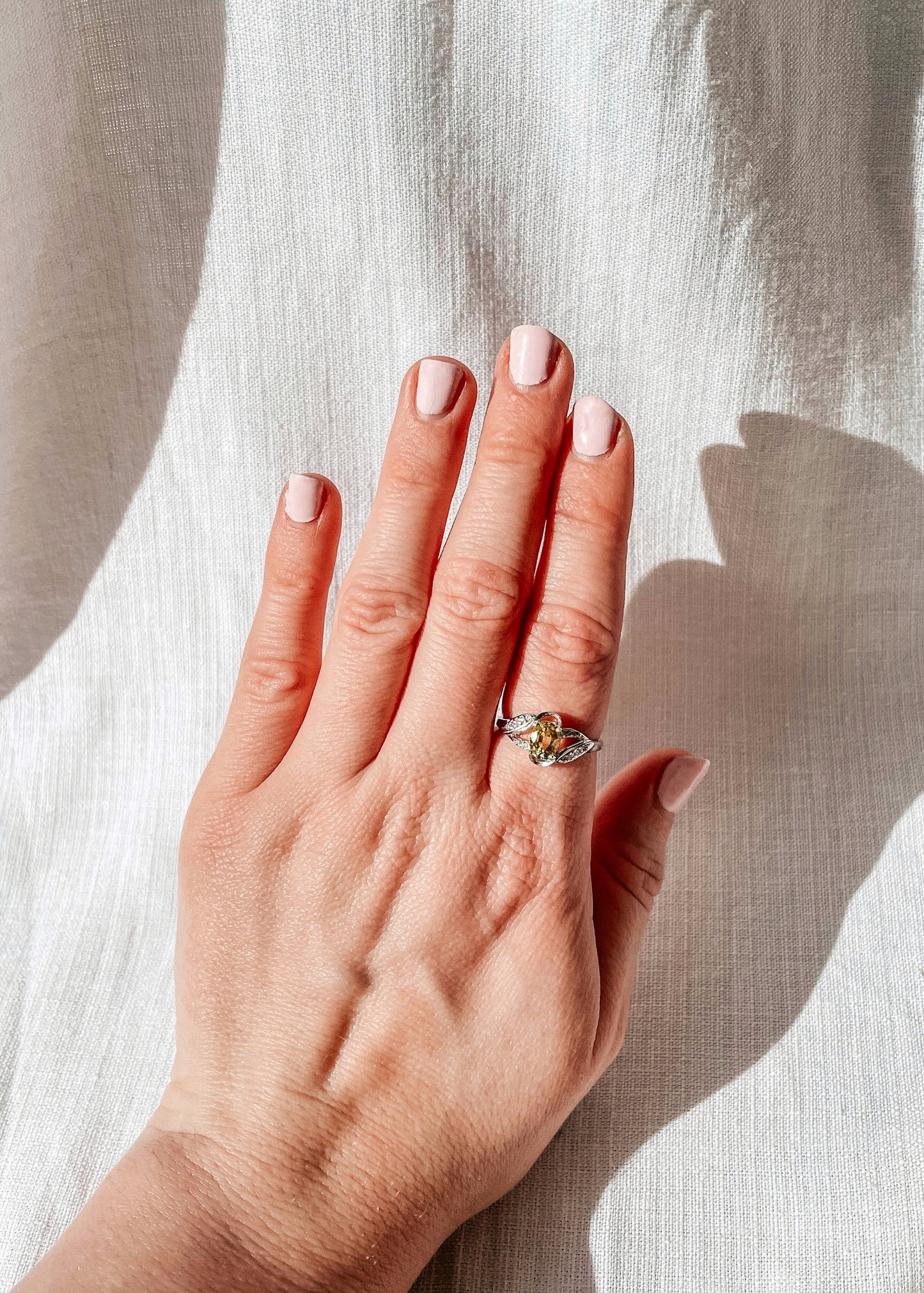 Yellow Sapphire Ring Sterling Silver