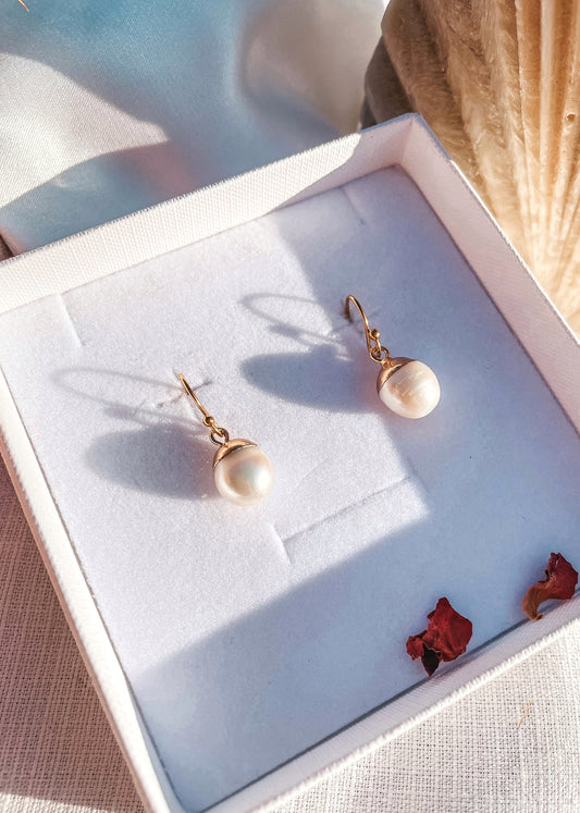 Gold Pearl Earrings