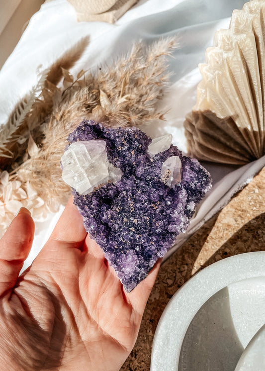 Amethyst Calcite Cluster