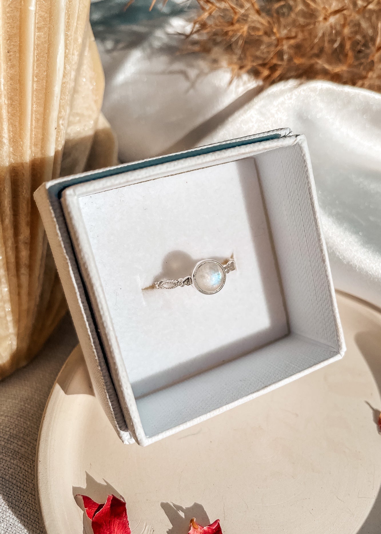 Melody Round Moonstone Ring